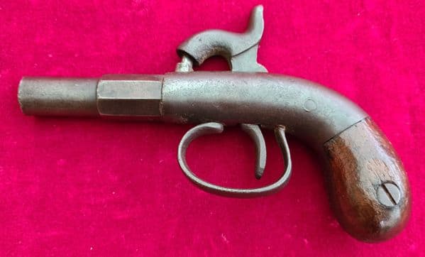 An interesting American tiny antique percussion single shot Bootleg pistol circa 1840. Ref 3915.